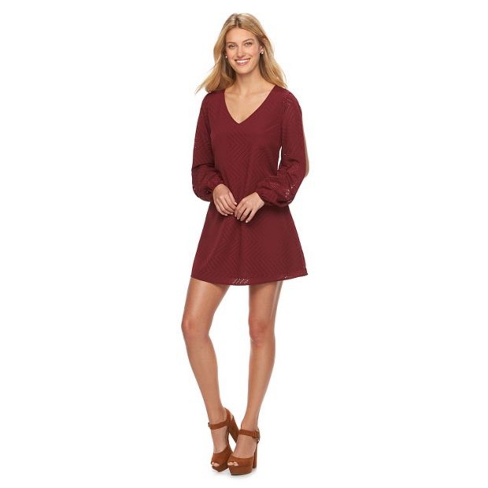Candies Size M split sleeve Maroon Dress